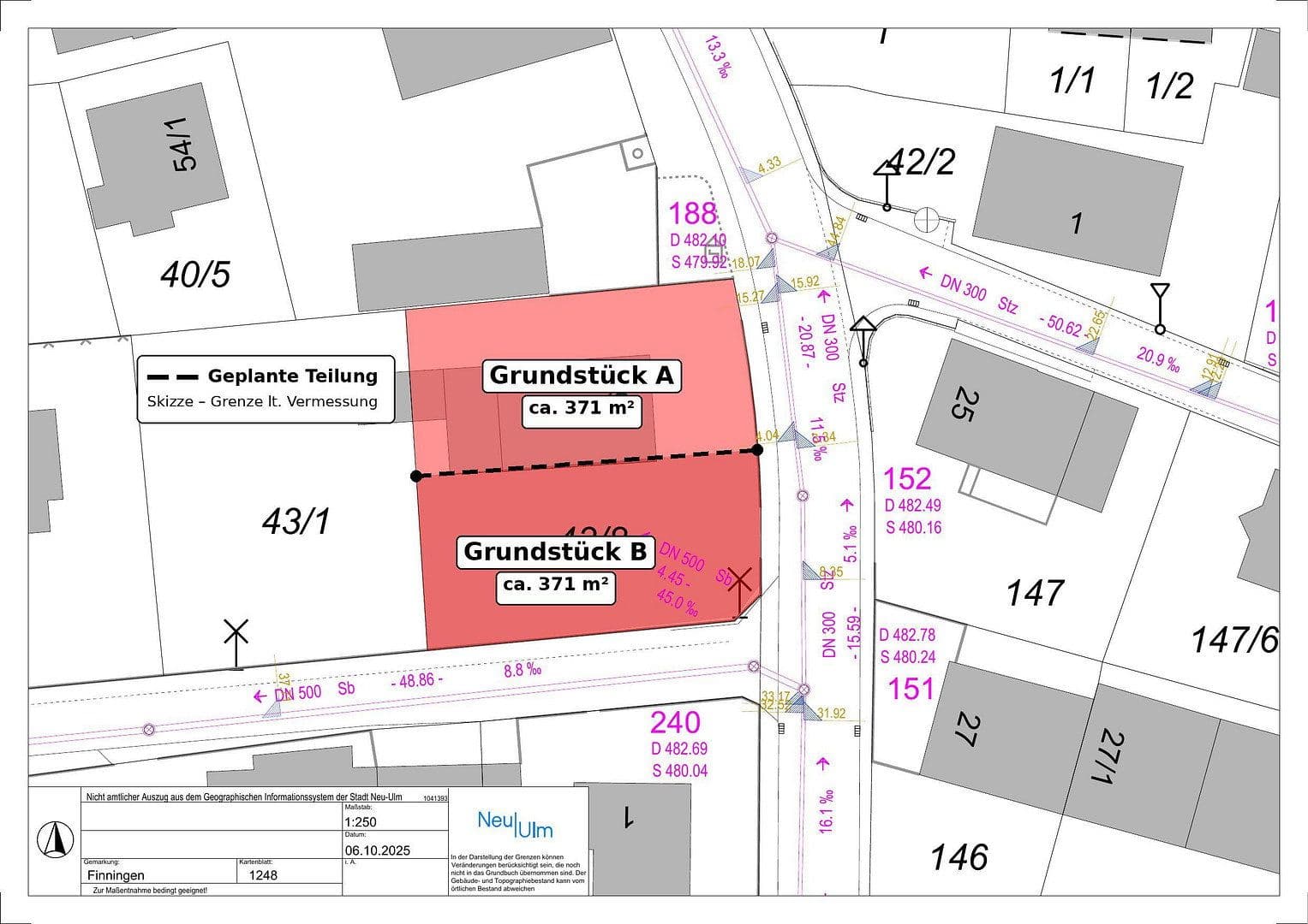Prodej pozemku 371 m², Dorfstr.56, Neu-Ulm, Bavorsko Prodej pozemku 371 m², Dorfstr.56, Neu-Ulm, Bavorsko