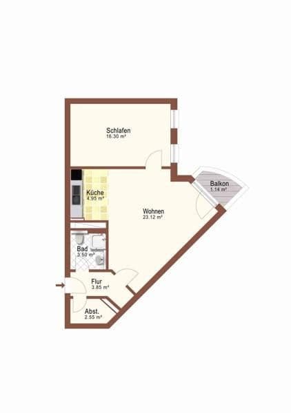 Pronájem bytu 2+1 59 m², Berliner Straße 27, Dresden, Sasko Pronájem bytu 2+1 59 m², Berliner Straße 27, Dresden, Sasko