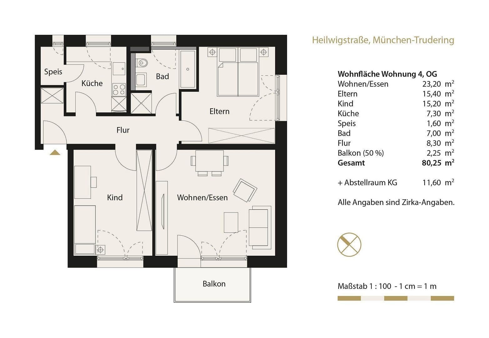 Pronájem bytu 3+1 81 m², München-Trudering, Bavorsko Pronájem bytu 3+1 81 m², München-Trudering, Bavorsko