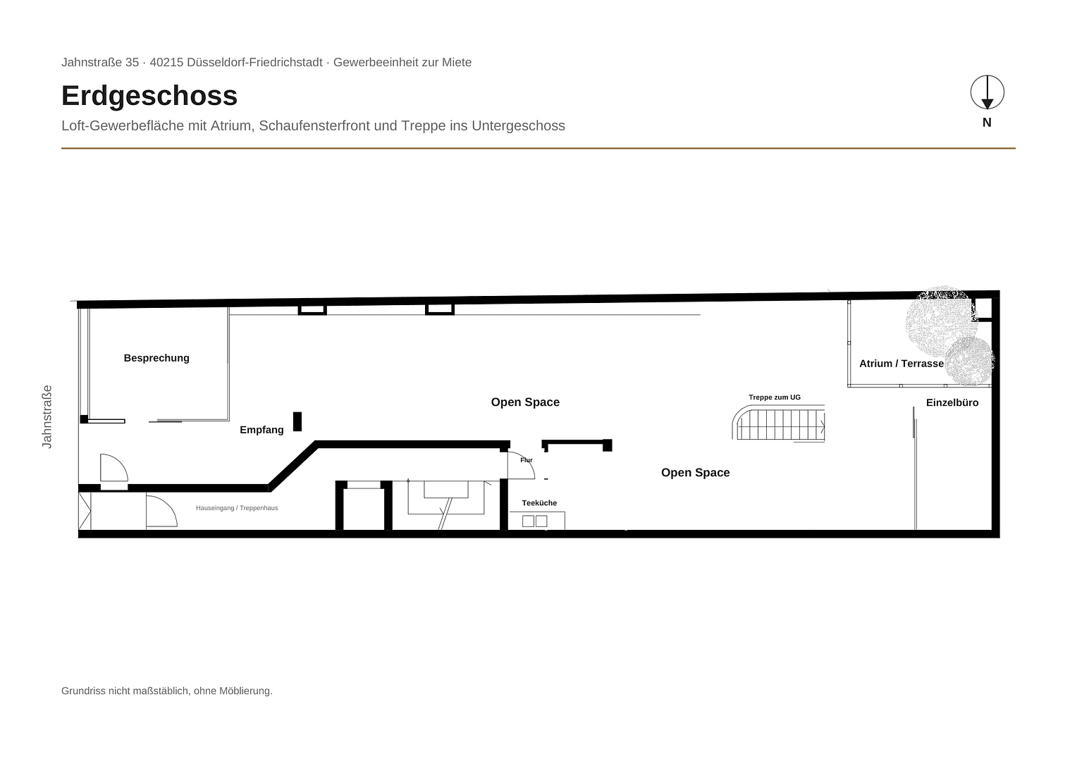 Pronájem kanceláře 231 m², Jahnstr. 35, Düsseldorf, Severní Porýní-Vestfálsko Pronájem kanceláře 231 m², Jahnstr. 35, Düsseldorf, Severní Porýní-Vestfálsko
