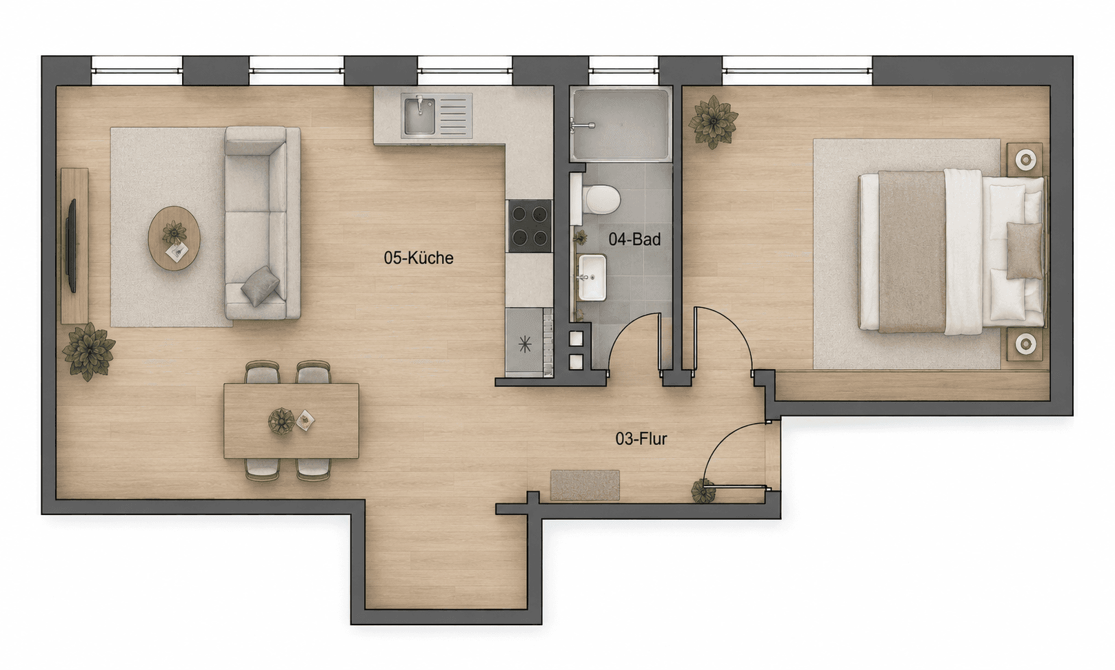 Pronájem bytu 2+1 57 m², Göttingen, Dolní Sasko Pronájem bytu 2+1 57 m², Göttingen, Dolní Sasko