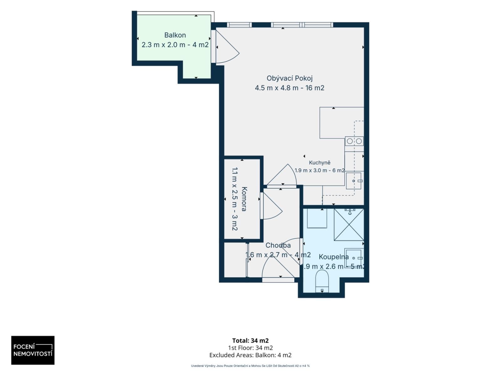 Prodej bytu 1+kk 34 m², Stočesova, Praha, Praha Prodej bytu 1+kk 34 m², Stočesova, Praha, Praha