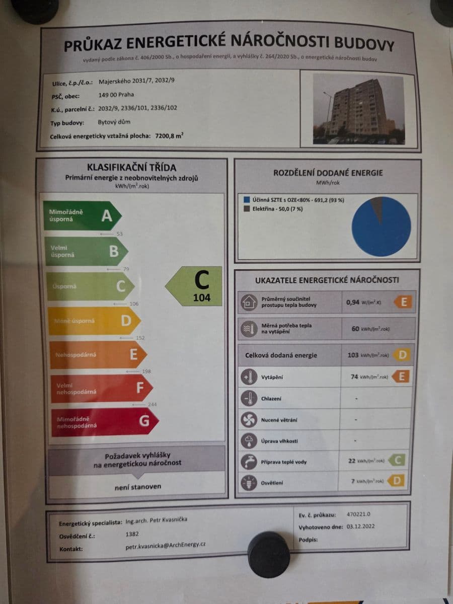 Prodej bytu 2+kk 44 m², Majerského, Praha, Praha Prodej bytu 2+kk 44 m², Majerského, Praha, Praha