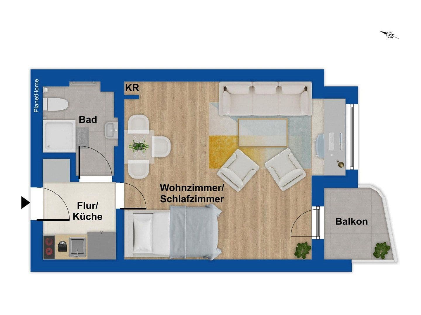 Pronájem bytu 1+1 29 m², Nürnberg, Bavorsko Pronájem bytu 1+1 29 m², Nürnberg, Bavorsko
