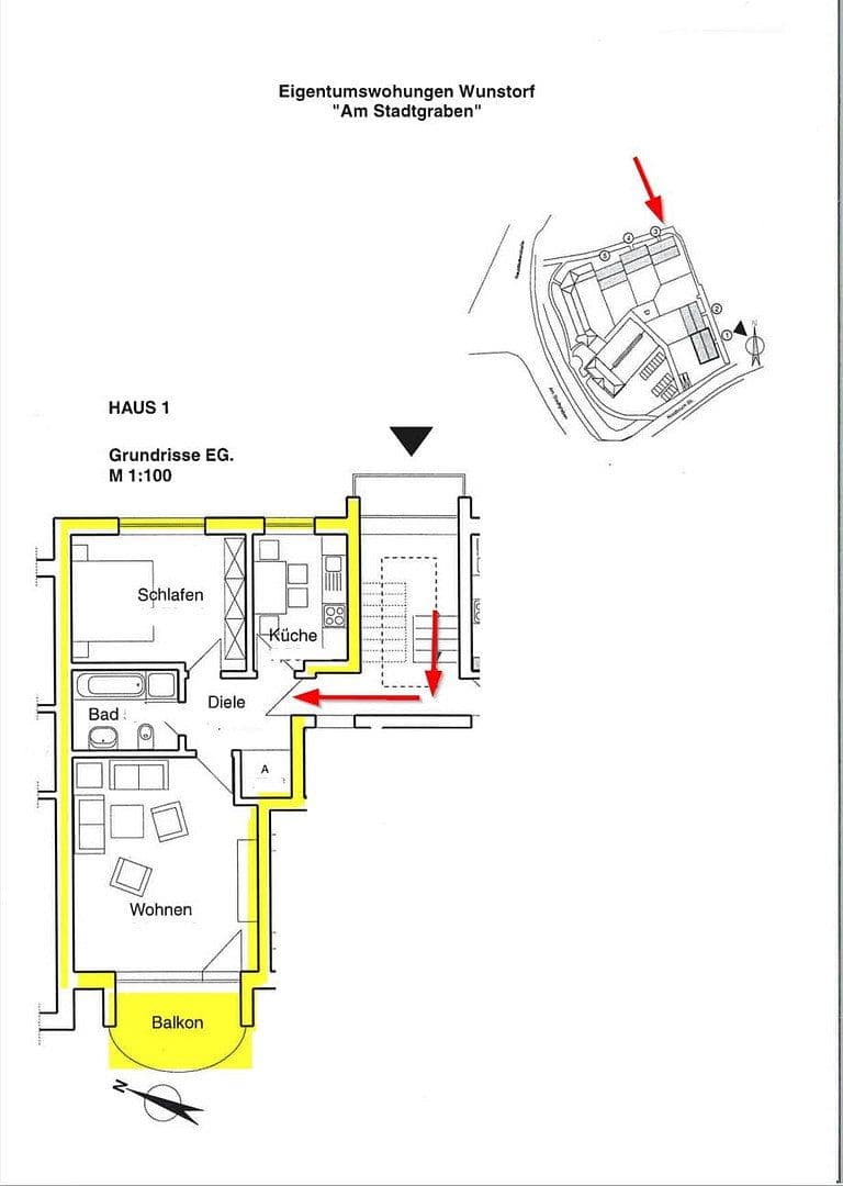 Pronájem bytu 2+1 58 m², Nordbruch 5, Wunstorf, Dolní Sasko Pronájem bytu 2+1 58 m², Nordbruch 5, Wunstorf, Dolní Sasko