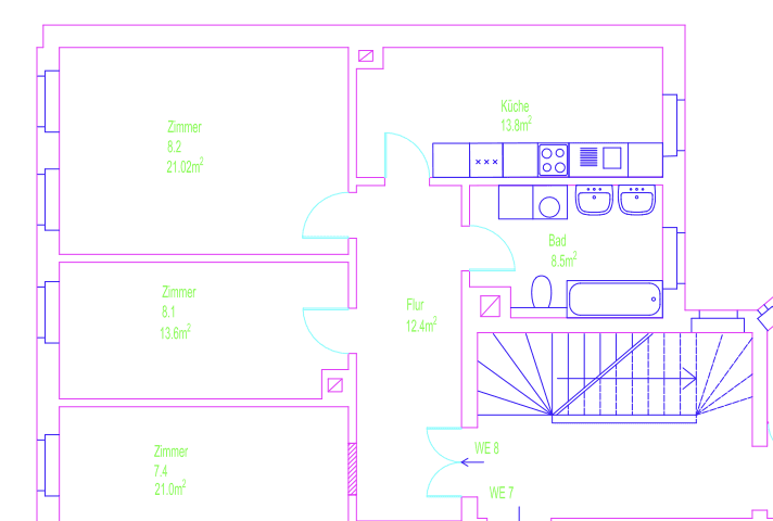 Pronájem bytu 1+1 35 m², Ludwigstraße 74, Leipzig, Sasko Pronájem bytu 1+1 35 m², Ludwigstraße 74, Leipzig, Sasko