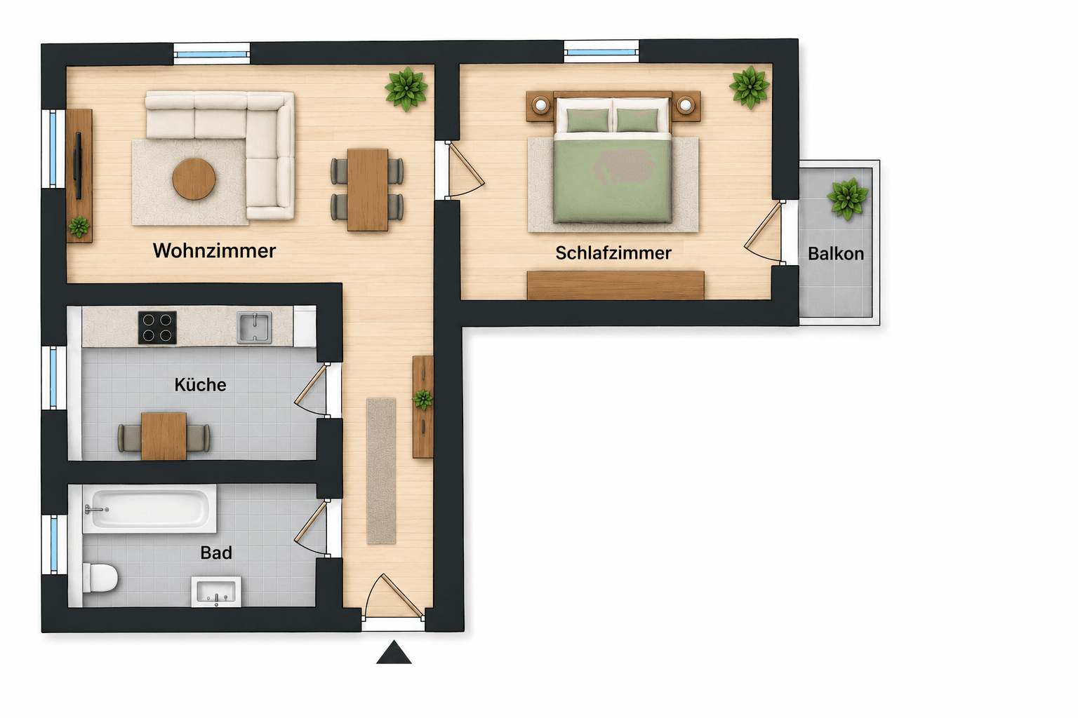 Pronájem bytu 2+1 51 m², Rosenthalstrasse 21, Amberg, Bavorsko Pronájem bytu 2+1 51 m², Rosenthalstrasse 21, Amberg, Bavorsko