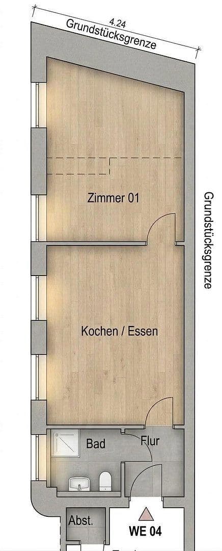 Pronájem bytu 2+1 37 m², Hülser Straße 54, Krefeld, Severní Porýní-Vestfálsko Pronájem bytu 2+1 37 m², Hülser Straße 54, Krefeld, Severní Porýní-Vestfálsko