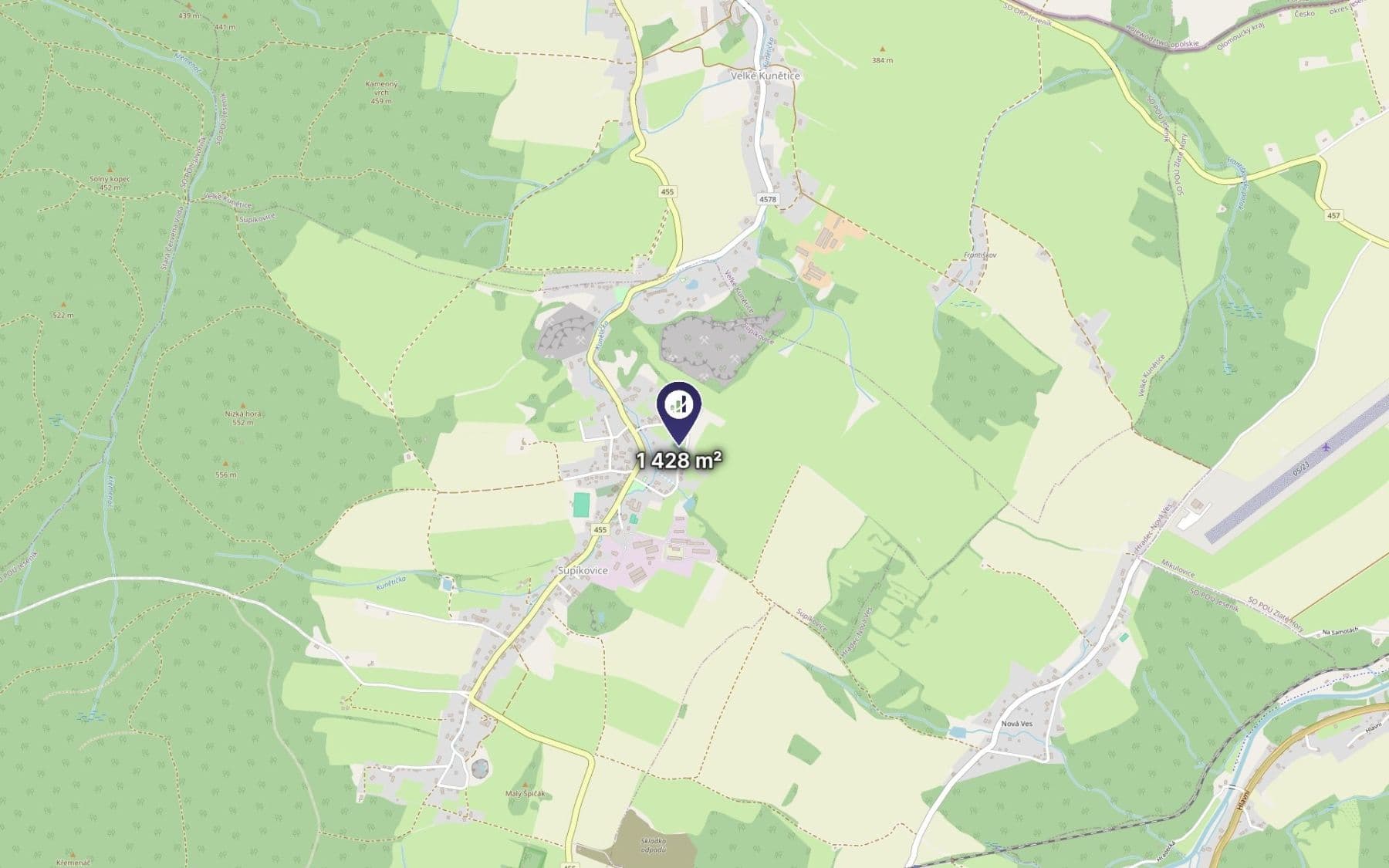 Prodej pozemku 1.428 m², Supíkovice, Olomoucký kraj Prodej pozemku 1.428 m², Supíkovice, Olomoucký kraj