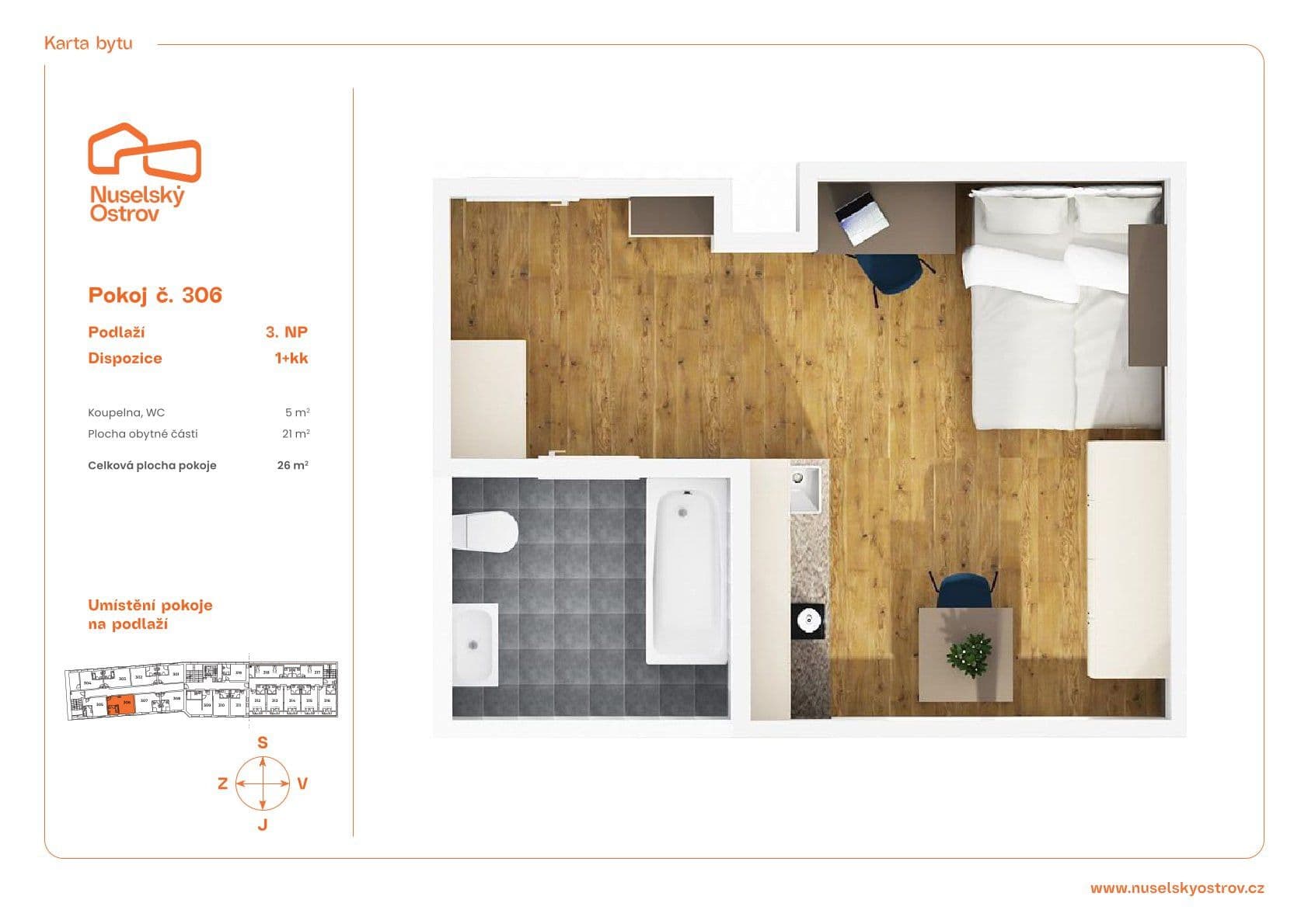 Pronájem bytu 1+kk 26 m², Na ostrůvku, Praha, Praha Pronájem bytu 1+kk 26 m², Na ostrůvku, Praha, Praha