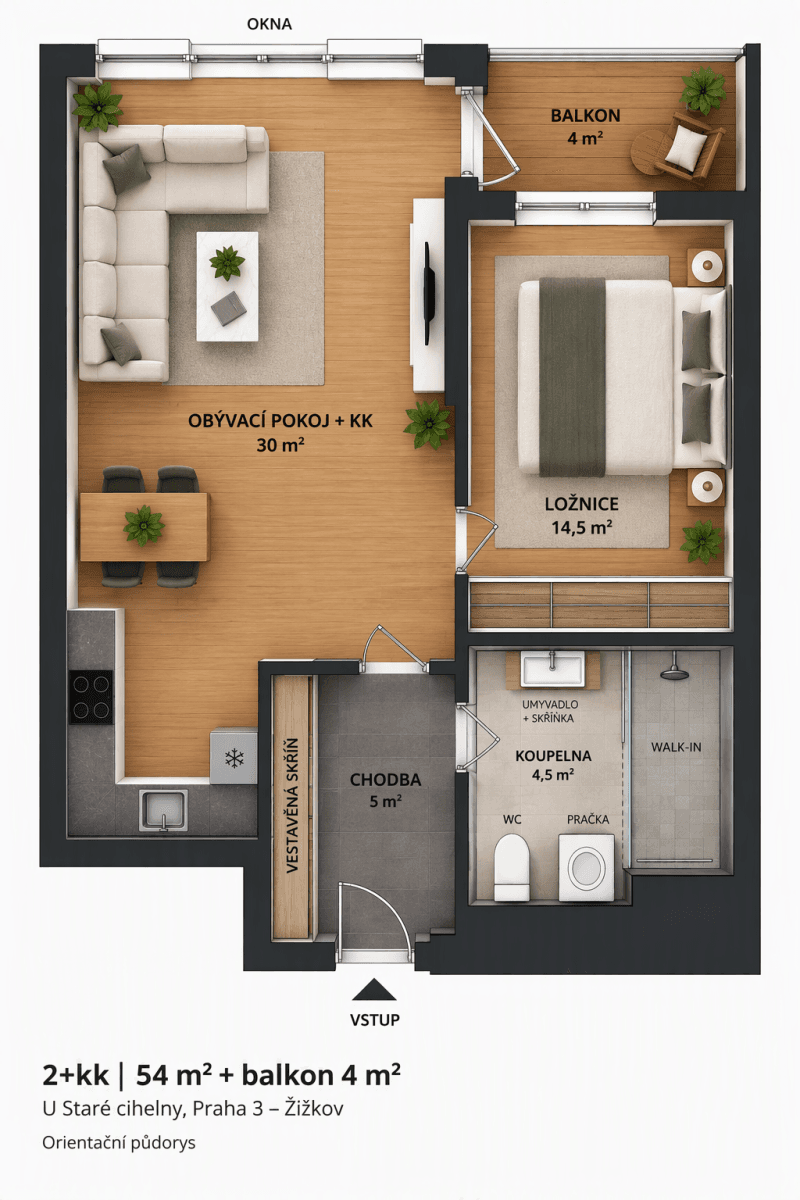Prodej bytu 2+kk 54 m², U Staré cihelny, Praha, Praha Prodej bytu 2+kk 54 m², U Staré cihelny, Praha, Praha