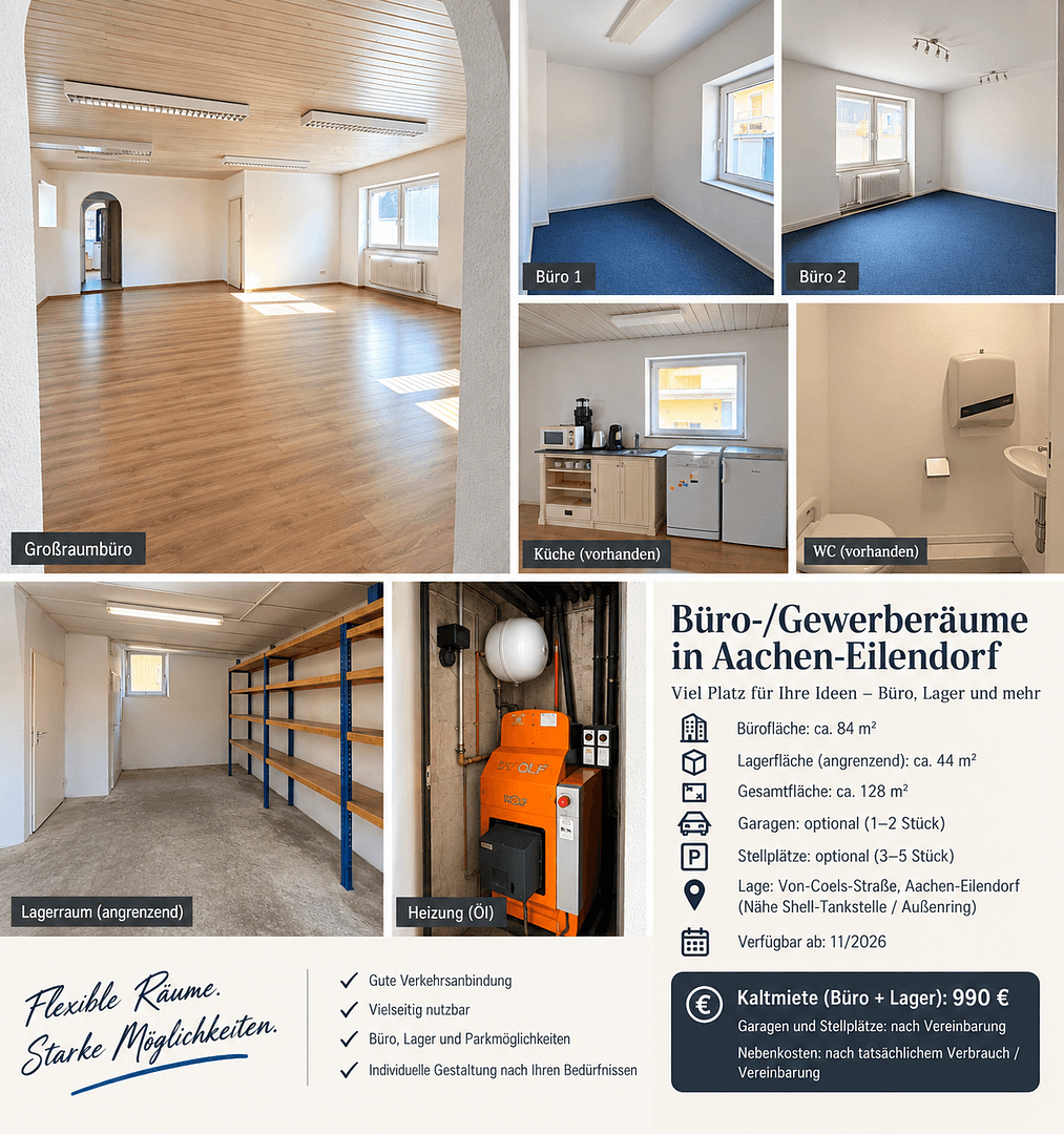 Pronájem kanceláře 128 m², Cáchy, Severní Porýní-Vestfálsko Pronájem kanceláře 128 m², Cáchy, Severní Porýní-Vestfálsko