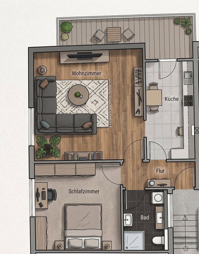 Pronájem bytu 2+1 47 m², Voßstraße 12, Brühl, Bádensko-Württembersko Pronájem bytu 2+1 47 m², Voßstraße 12, Brühl, Bádensko-Württembersko