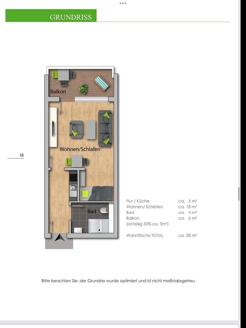 Pronájem bytu 1+1 29 m², Burgundenstr.1, Biebesheim am Rhein, Hessen Pronájem bytu 1+1 29 m², Burgundenstr.1, Biebesheim am Rhein, Hessen