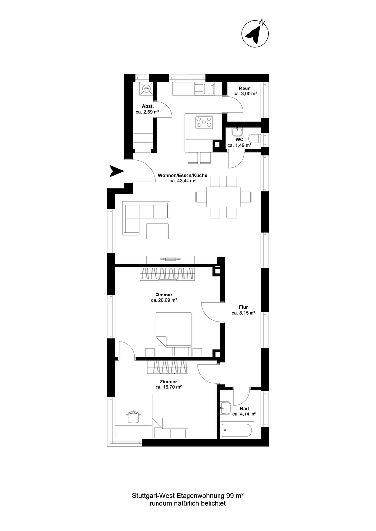 Prodej bytu 3+1 100 m², Ludwigstr. 50, Stuttgart, Bádensko-Württembersko Prodej bytu 3+1 100 m², Ludwigstr. 50, Stuttgart, Bádensko-Württembersko