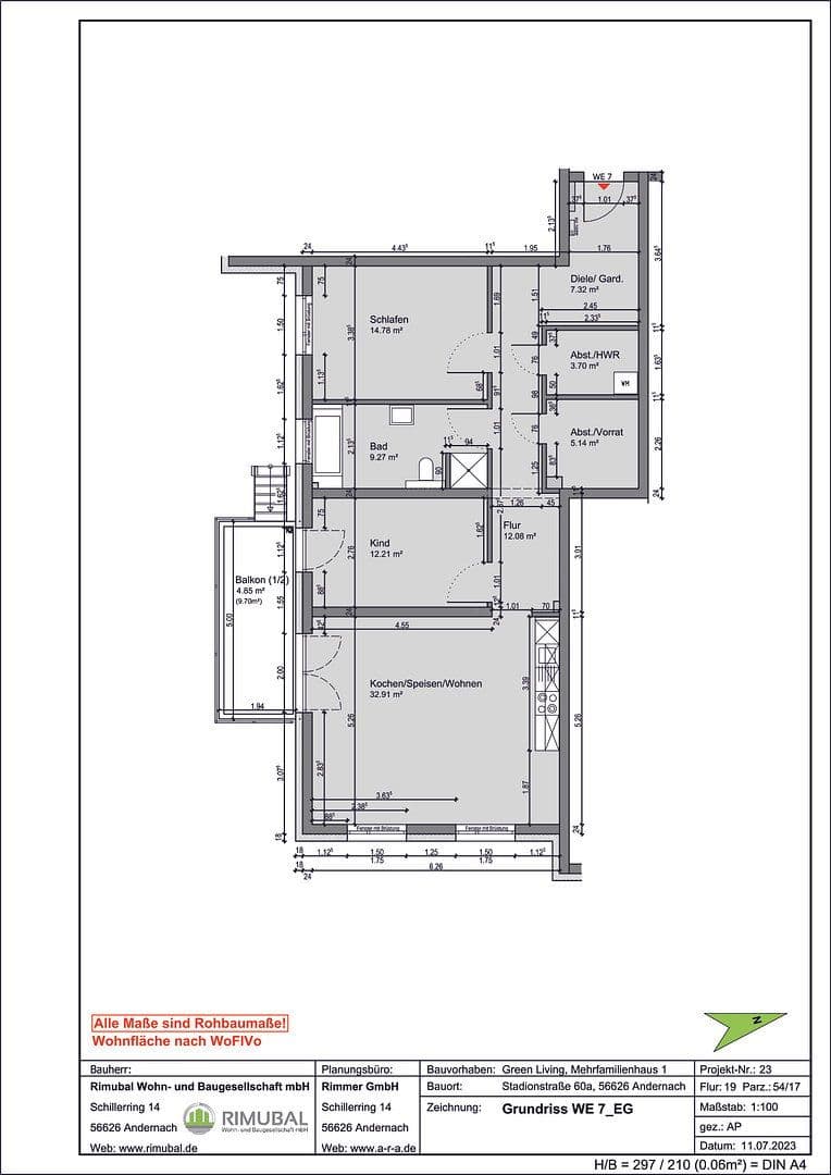 Pronájem bytu 3+1 103 m², Stadionstr.60a, Andernach, Porýní-Falc Pronájem bytu 3+1 103 m², Stadionstr.60a, Andernach, Porýní-Falc