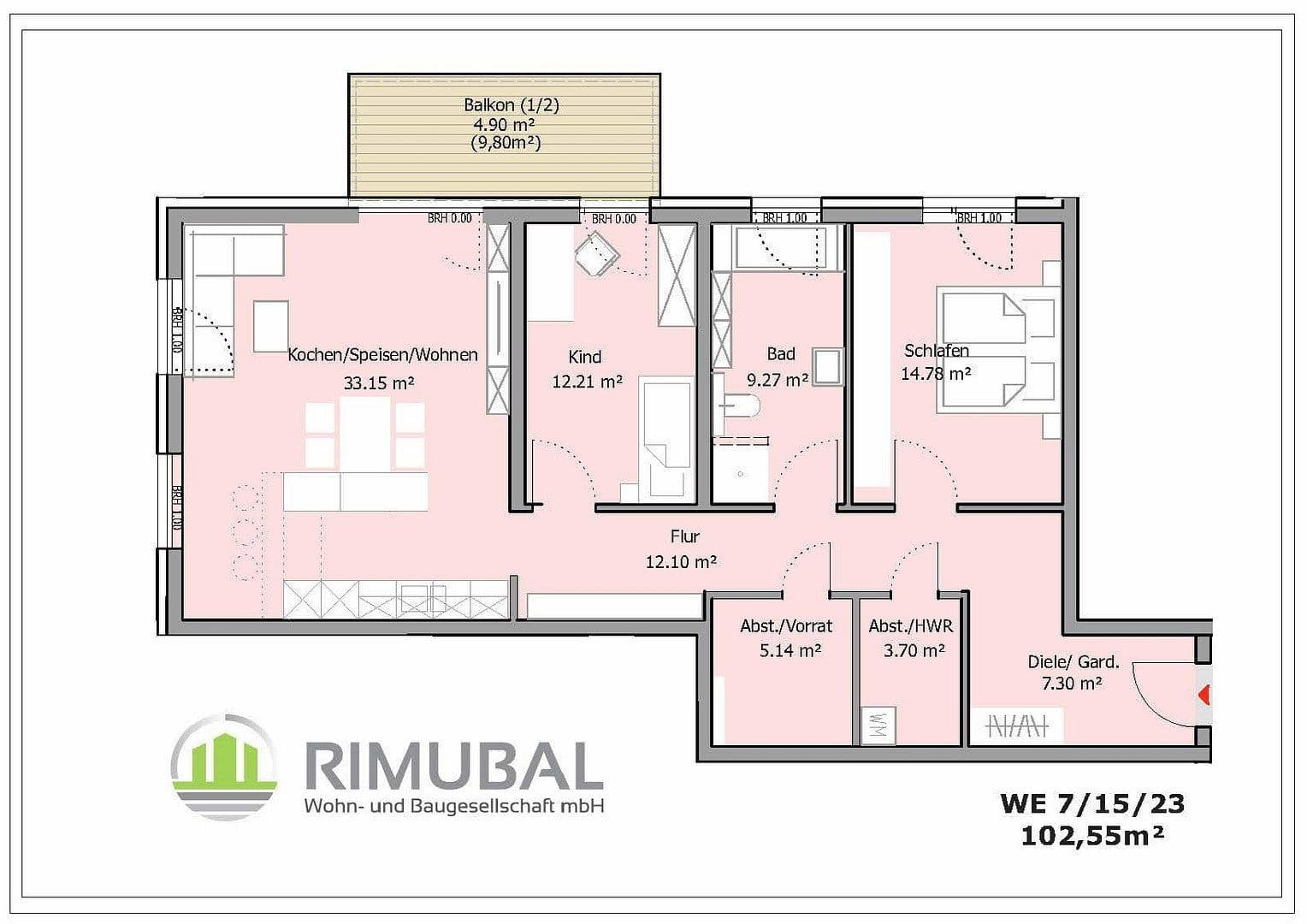 Pronájem bytu 3+1 103 m², Stadionstr.60a, Andernach, Porýní-Falc Pronájem bytu 3+1 103 m², Stadionstr.60a, Andernach, Porýní-Falc