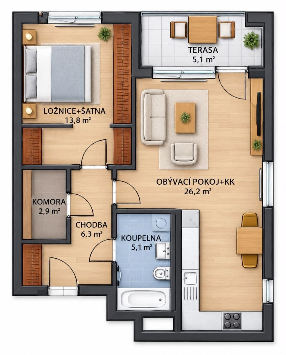 Prodej bytu 2+kk 58 m², Stočesova, Praha, Praha Prodej bytu 2+kk 58 m², Stočesova, Praha, Praha