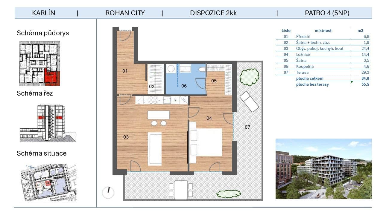 Pronájem bytu 2+kk 56 m², Sokolova, Praha, Praha Pronájem bytu 2+kk 56 m², Sokolova, Praha, Praha
