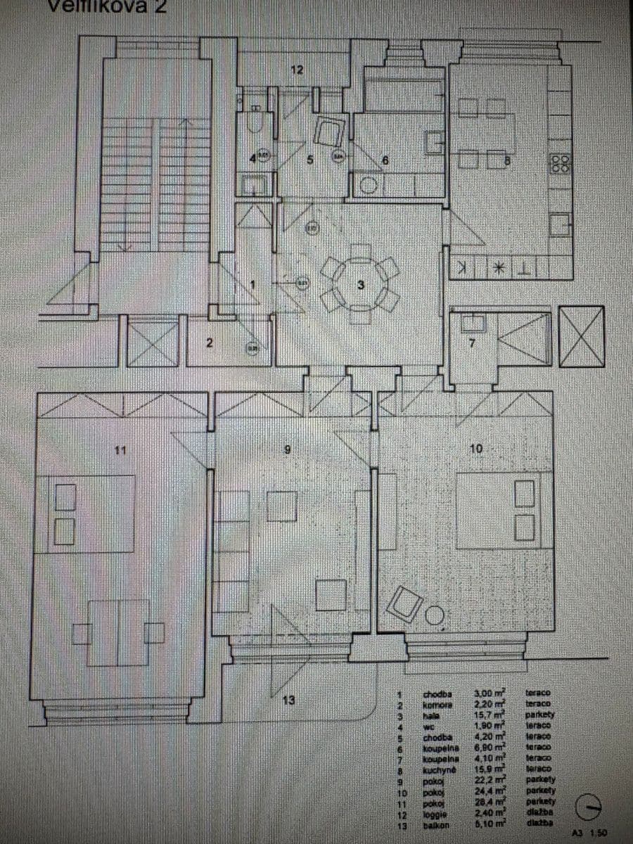 Prodej bytu 3+1 124 m², Velflíkova, Praha, Praha Prodej bytu 3+1 124 m², Velflíkova, Praha, Praha