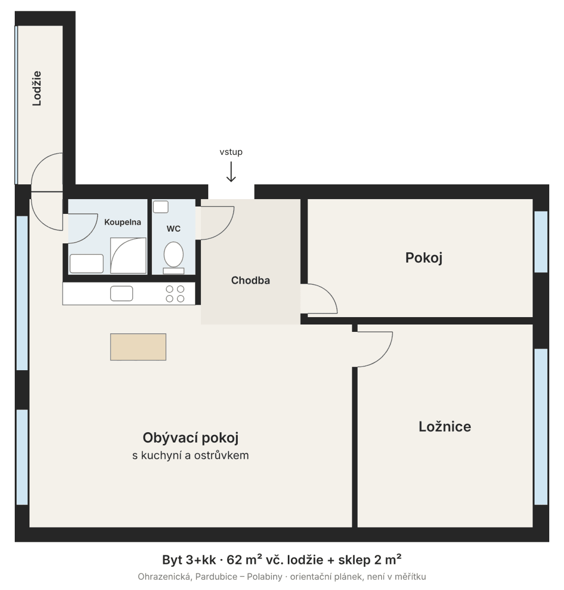 Prodej bytu 3+kk 62 m², Ohrazenická, Pardubice, Pardubický kraj Prodej bytu 3+kk 62 m², Ohrazenická, Pardubice, Pardubický kraj