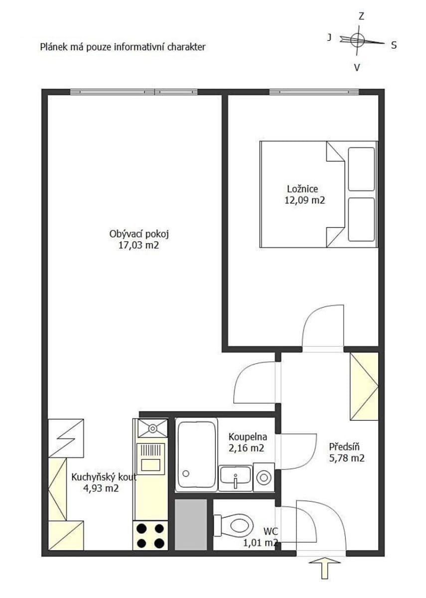 Prodej bytu 2+kk 43 m², K Dolům, Praha, Praha Prodej bytu 2+kk 43 m², K Dolům, Praha, Praha