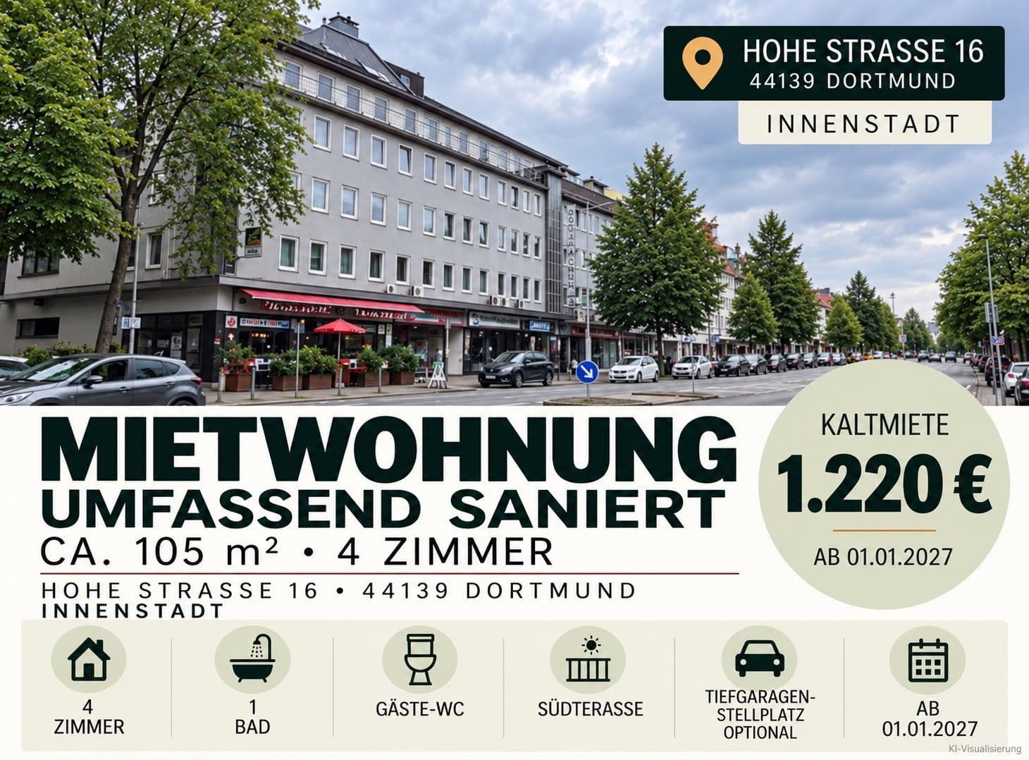 Pronájem bytu 4+1 105 m², Hohe Straße 16, Dortmund, Severní Porýní-Vestfálsko Pronájem bytu 4+1 105 m², Hohe Straße 16, Dortmund, Severní Porýní-Vestfálsko