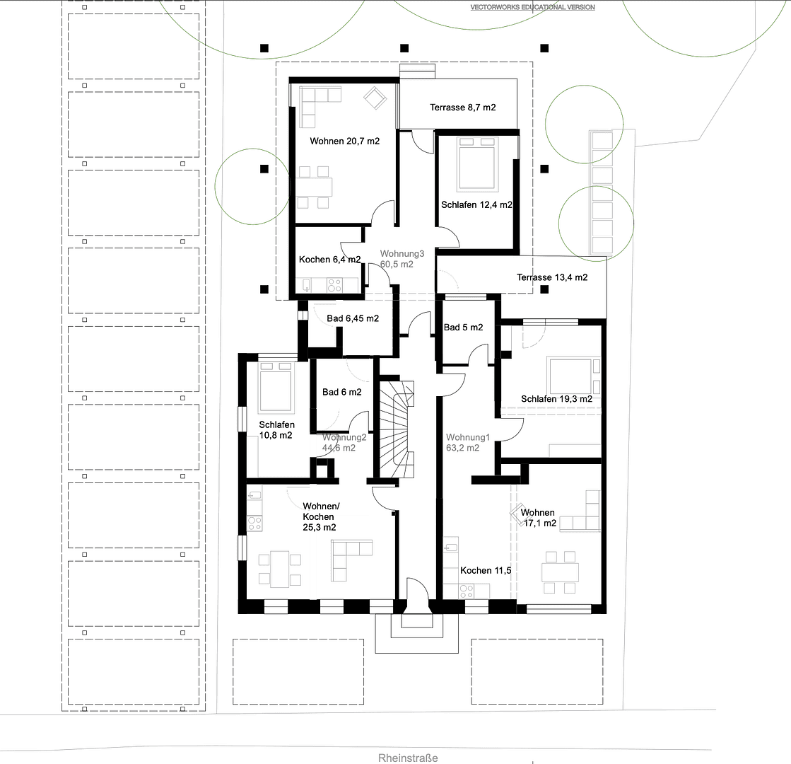 Pronájem bytu 2+1 70 m², Rheinstraße 14, Gailingen am Hochrhein, Bádensko-Württembersko Pronájem bytu 2+1 70 m², Rheinstraße 14, Gailingen am Hochrhein, Bádensko-Württembersko