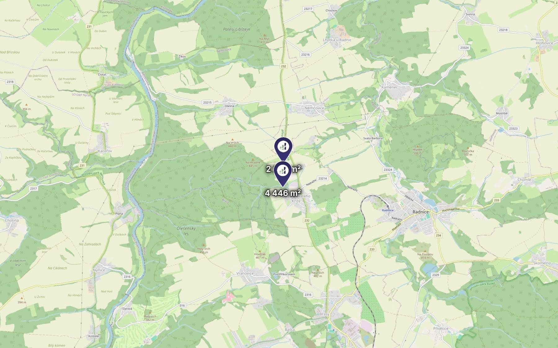 Prodej pozemku 3.367 m², Újezd u Svatého Kříže, Plzeňský kraj Prodej pozemku 3.367 m², Újezd u Svatého Kříže, Plzeňský kraj
