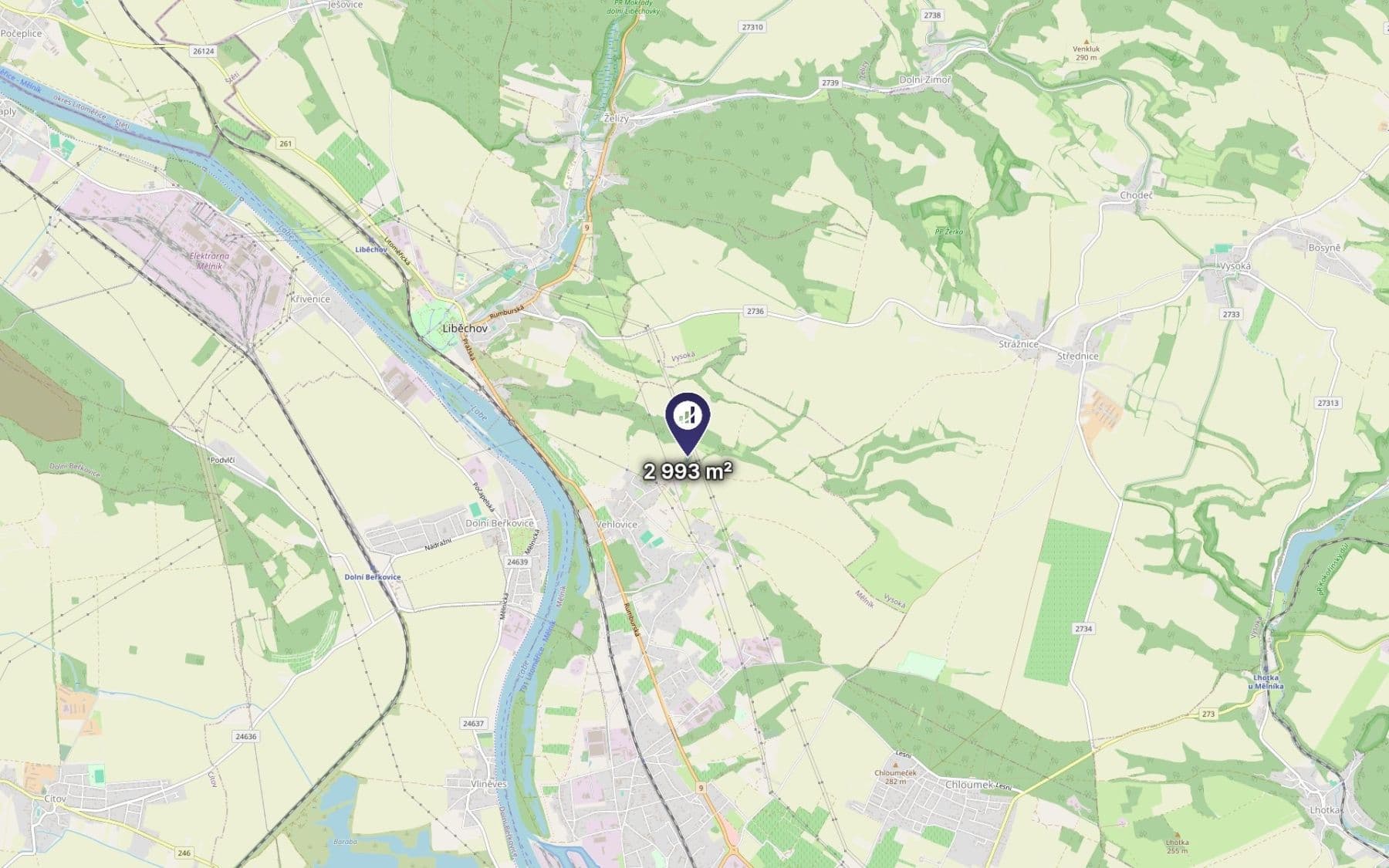 Prodej pozemku 1.497 m², Mělník, Středočeský kraj Prodej pozemku 1.497 m², Mělník, Středočeský kraj