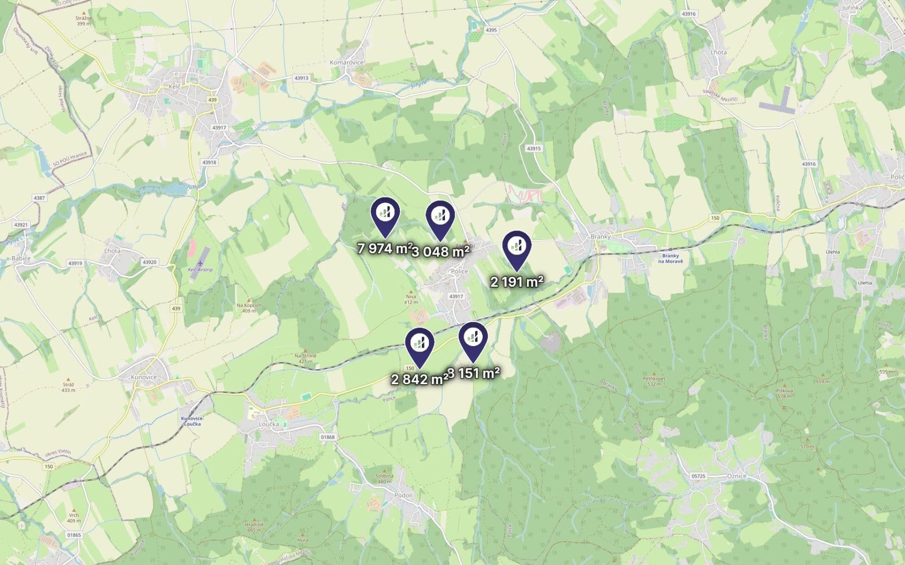 Prodej pozemku 24.206 m², Police, Zlínský kraj Prodej pozemku 24.206 m², Police, Zlínský kraj