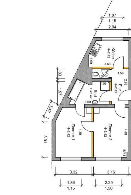 Pronájem bytu 2+1 50 m², Kirchstraße 21, Darmstadt, Hessen Pronájem bytu 2+1 50 m², Kirchstraße 21, Darmstadt, Hessen