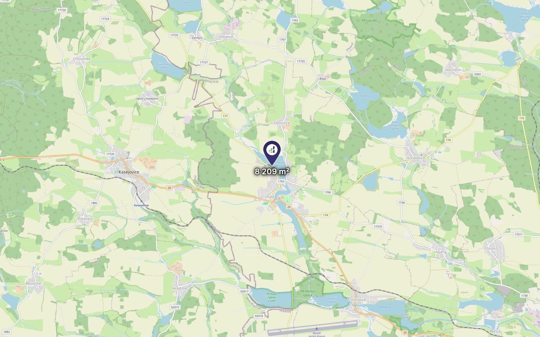Prodej pozemku 8.209 m², Lnáře, Jihočeský kraj Prodej pozemku 8.209 m², Lnáře, Jihočeský kraj