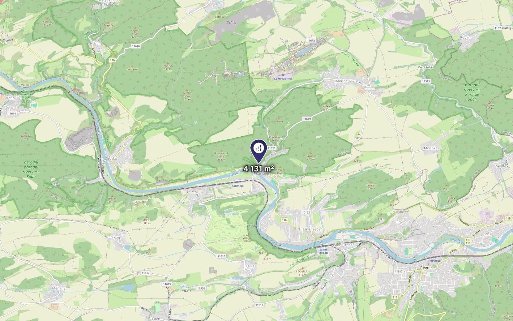 Prodej pozemku 4.131 m², Karlštejn, Středočeský kraj Prodej pozemku 4.131 m², Karlštejn, Středočeský kraj