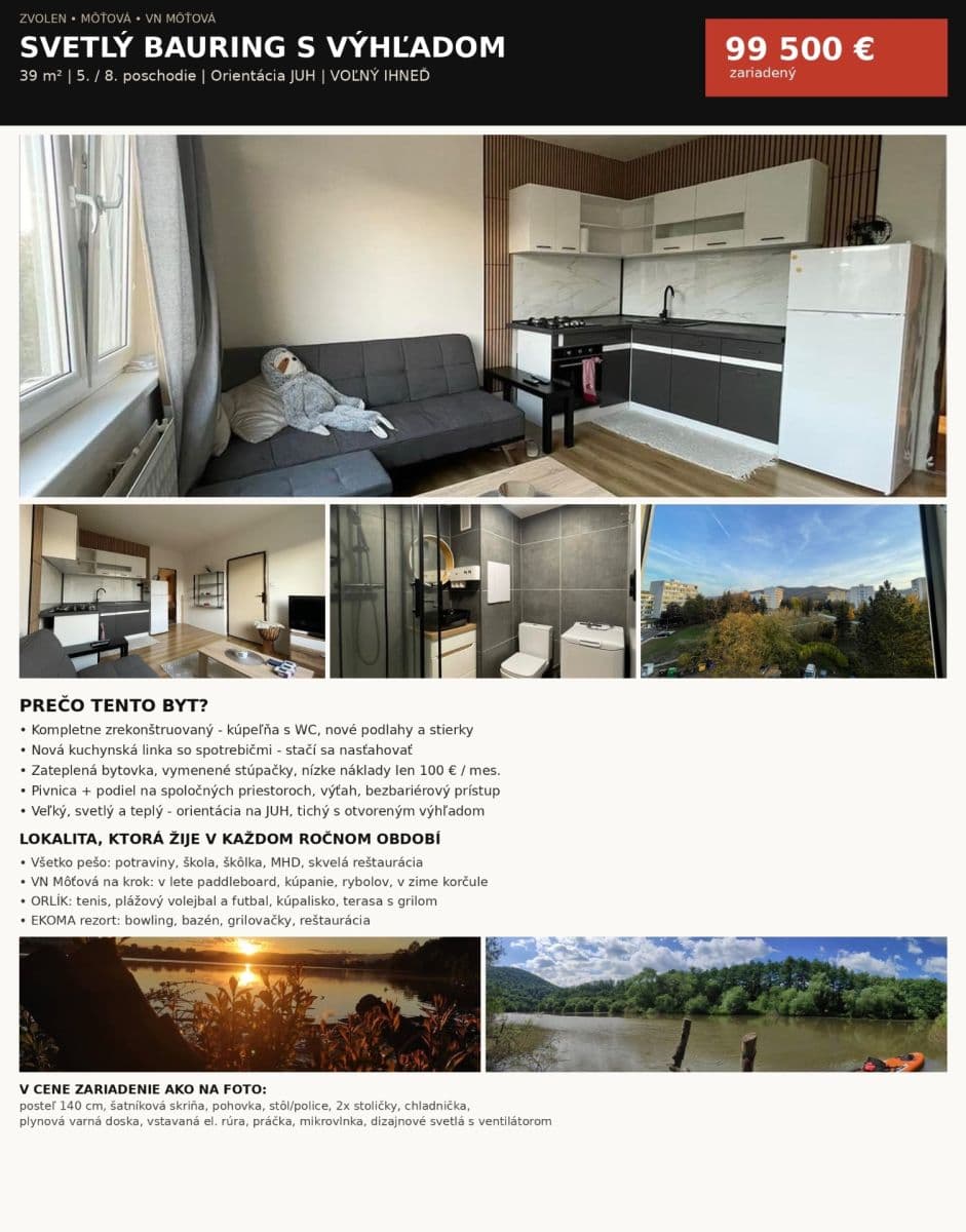 Prodej bytu 1+1 39 m², Záhonok, Zvolen, Banskobystrický kraj Prodej bytu 1+1 39 m², Záhonok, Zvolen, Banskobystrický kraj