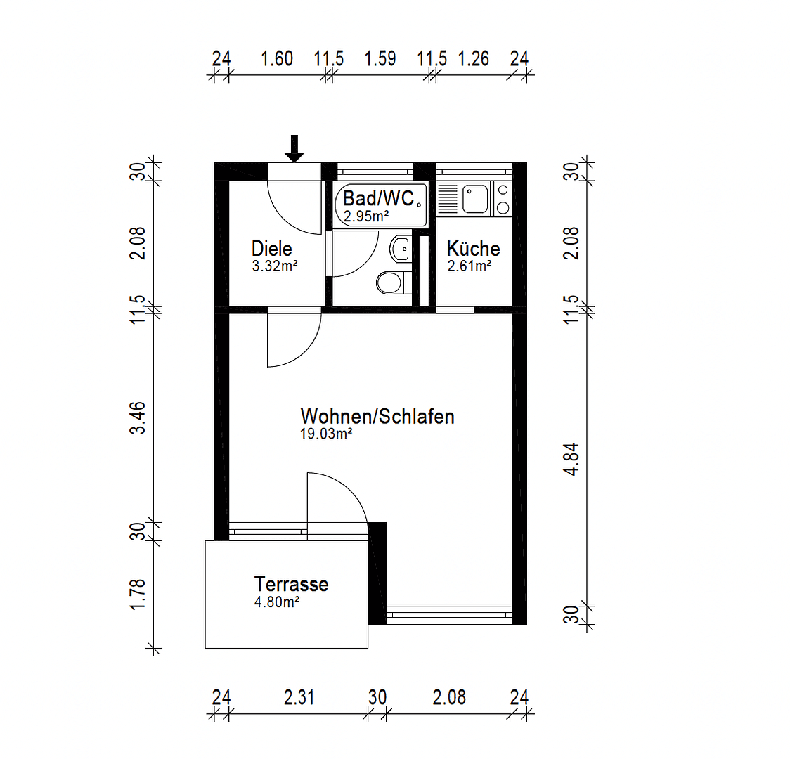 Prodej bytu 1+1 31 m², Max-Planck-Str. 13, Neufahrn, Bavorsko Prodej bytu 1+1 31 m², Max-Planck-Str. 13, Neufahrn, Bavorsko