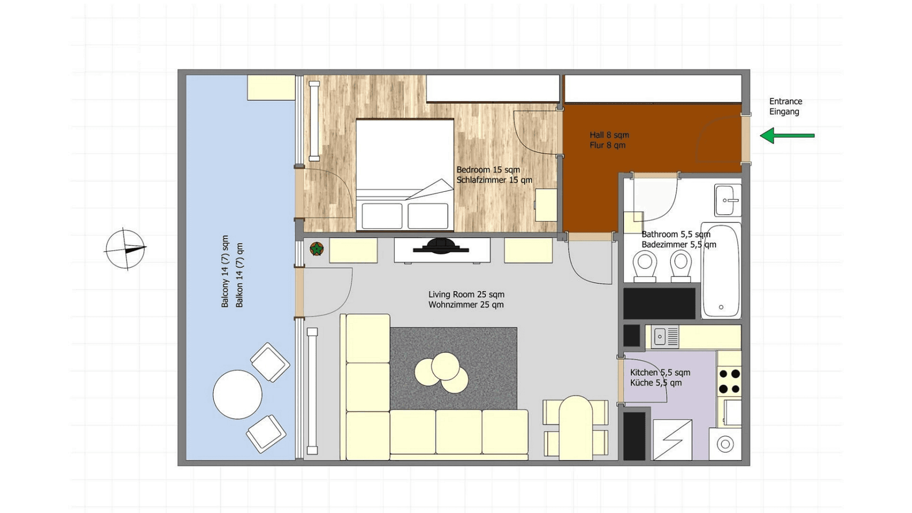 Pronájem bytu 2+1 67 m², Frankfurt am Main, Hessen Pronájem bytu 2+1 67 m², Frankfurt am Main, Hessen