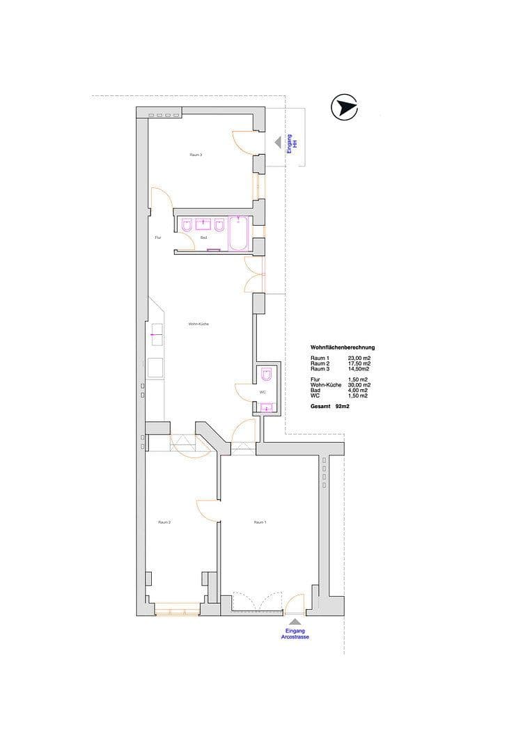 Prodej bytu 3+1 92 m², Arcostrasse 3, Berlin, Berlín Prodej bytu 3+1 92 m², Arcostrasse 3, Berlin, Berlín