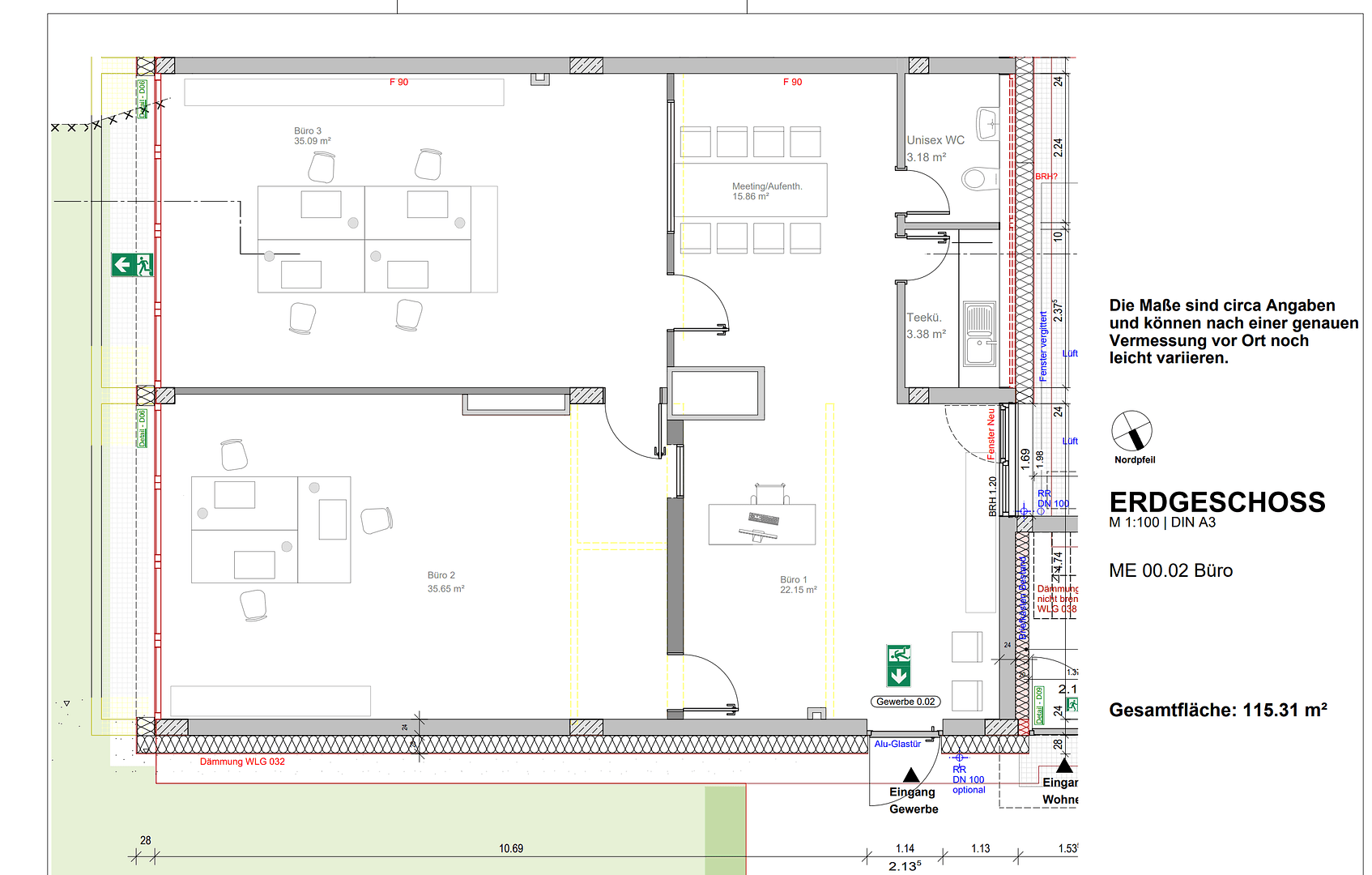 Pronájem kanceláře 116 m², Goerdelerstraße 35, Offenbach, Hessen Pronájem kanceláře 116 m², Goerdelerstraße 35, Offenbach, Hessen