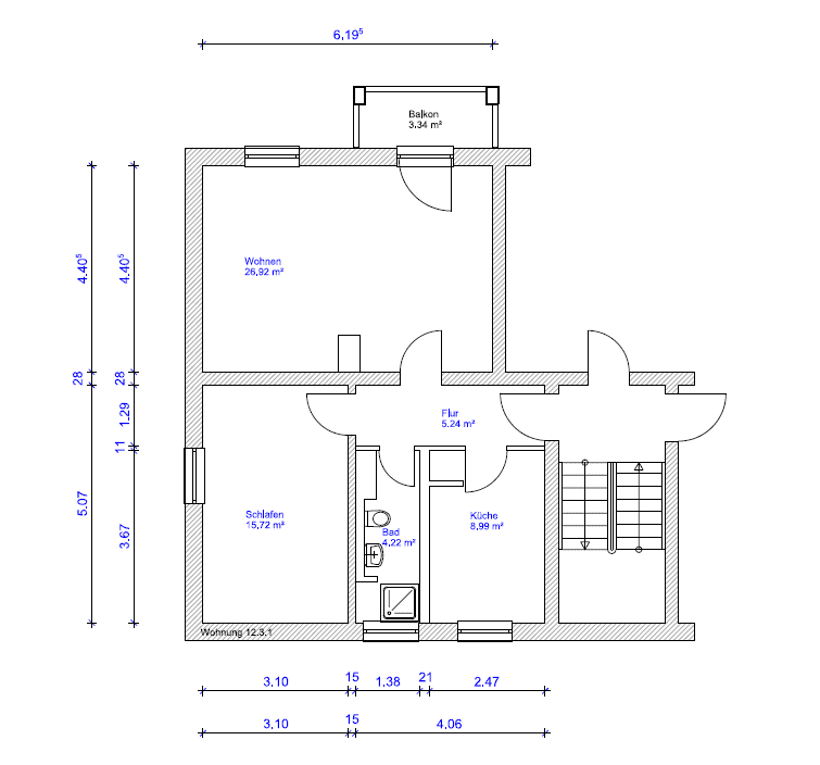 Pronájem bytu 2+1 64 m², Eisnerstraße 12, Magdeburg, Sasko-Anhaltsko Pronájem bytu 2+1 64 m², Eisnerstraße 12, Magdeburg, Sasko-Anhaltsko