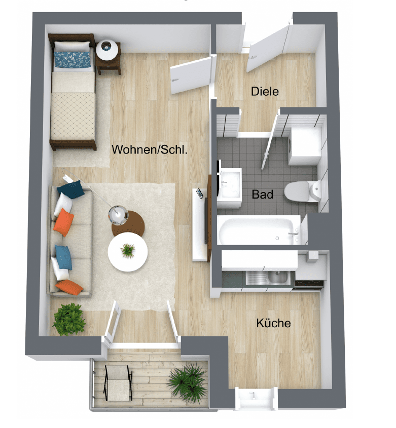 Pronájem bytu 1+1 34 m², Treppenstraße 5, Erfurt, Durynsko Pronájem bytu 1+1 34 m², Treppenstraße 5, Erfurt, Durynsko