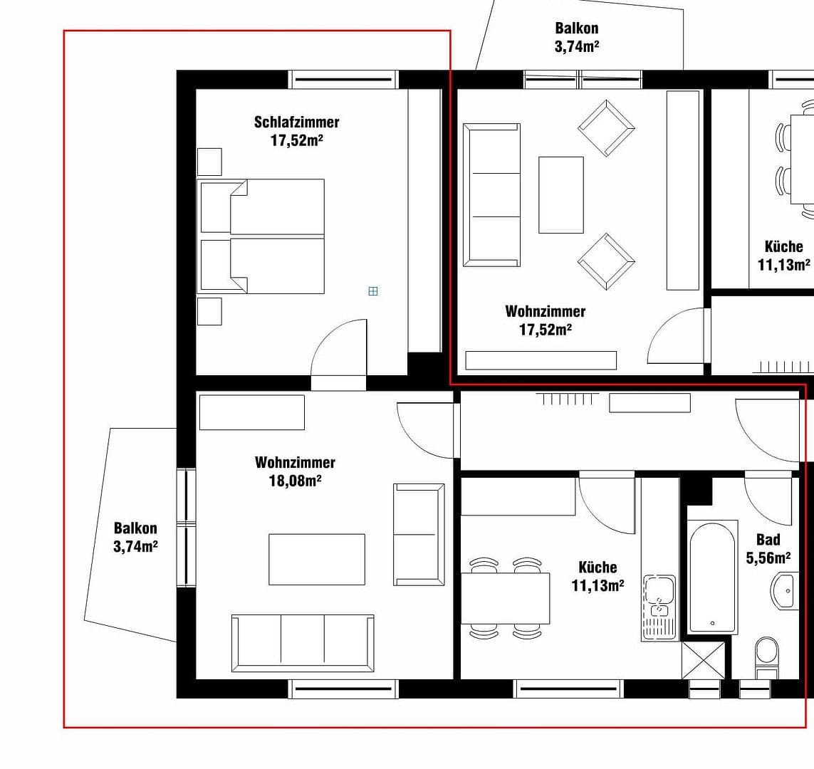 Pronájem bytu 2+1 57 m², Sinntal, Hessen Pronájem bytu 2+1 57 m², Sinntal, Hessen
