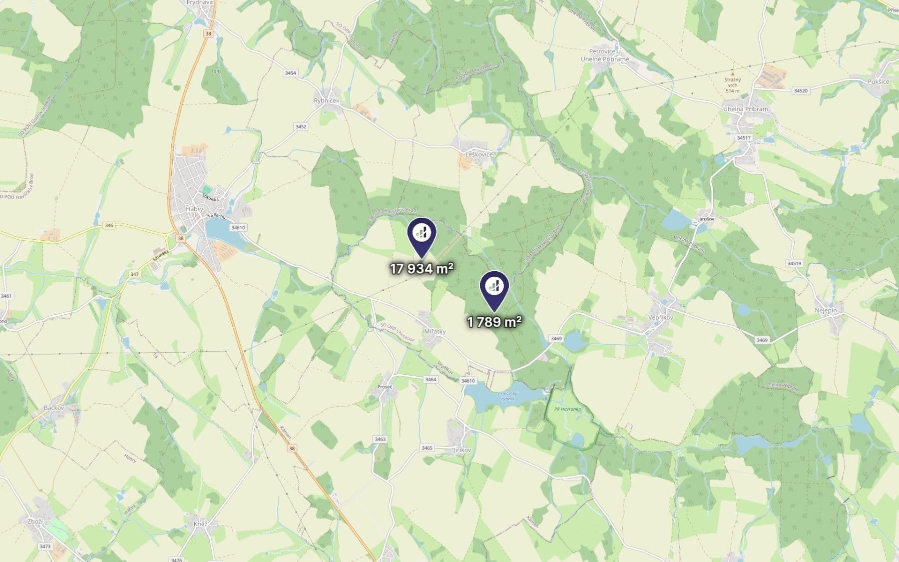 Prodej pozemku 9.862 m², Vepříkov, Kraj Vysočina Prodej pozemku 9.862 m², Vepříkov, Kraj Vysočina