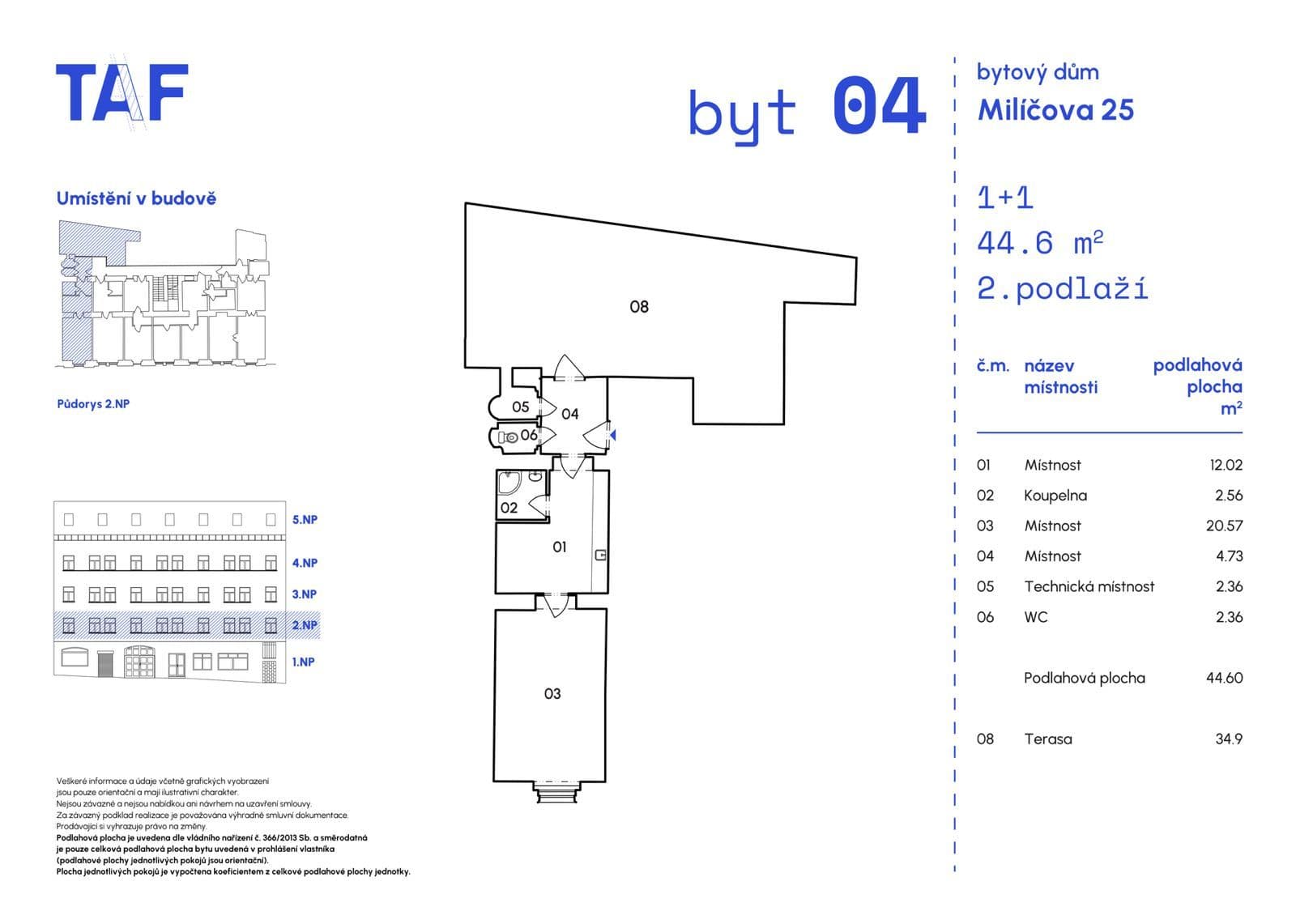 Prodej bytu 1+1 46 m², Milíčova, Praha, Praha Prodej bytu 1+1 46 m², Milíčova, Praha, Praha