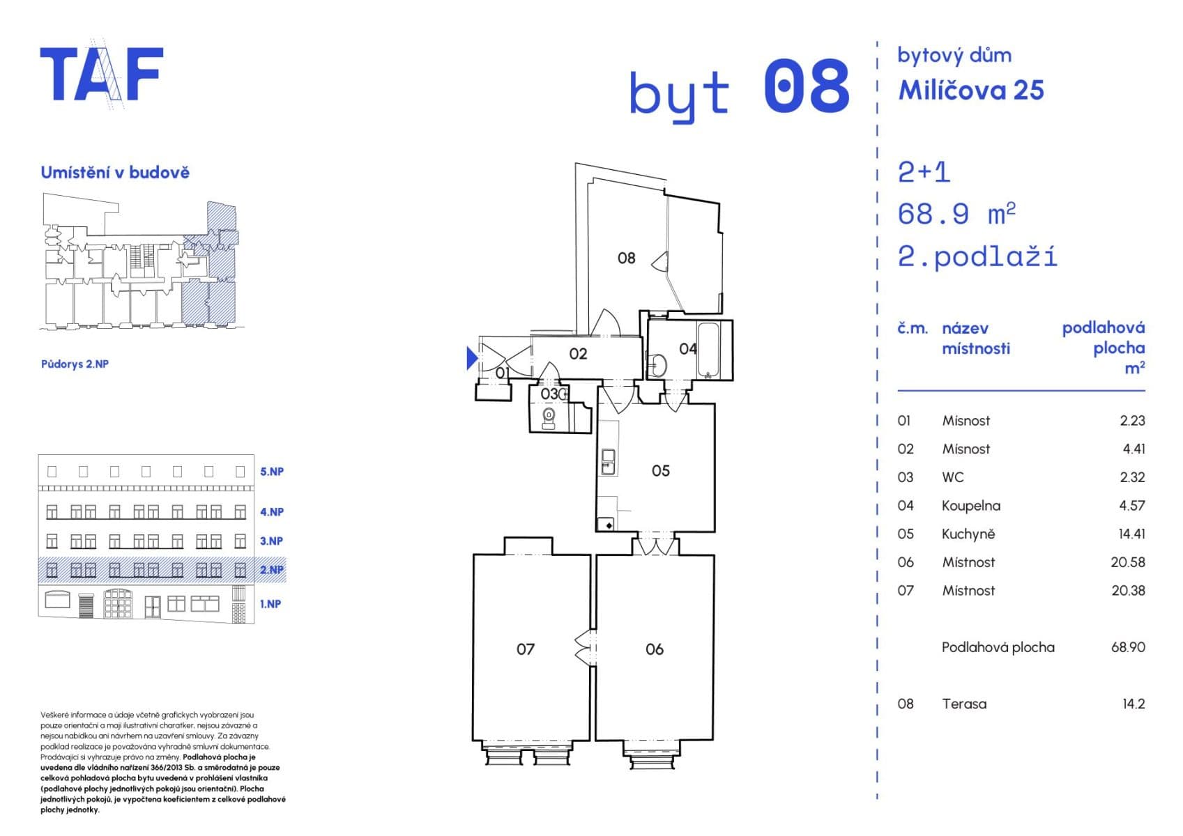 Prodej bytu 2+1 69 m², Milíčova, Praha, Praha Prodej bytu 2+1 69 m², Milíčova, Praha, Praha