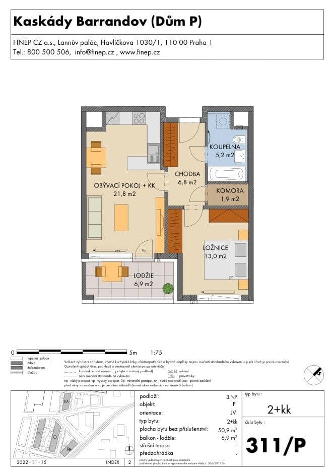 Pronájem bytu 2+kk 51 m², Gollové, Praha, Praha Pronájem bytu 2+kk 51 m², Gollové, Praha, Praha