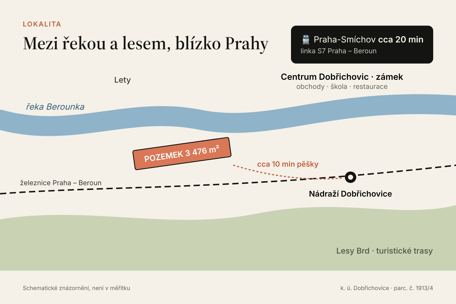 Pronájem pozemku 3.476 m², Dobřichovice, Středočeský kraj Pronájem pozemku 3.476 m², Dobřichovice, Středočeský kraj