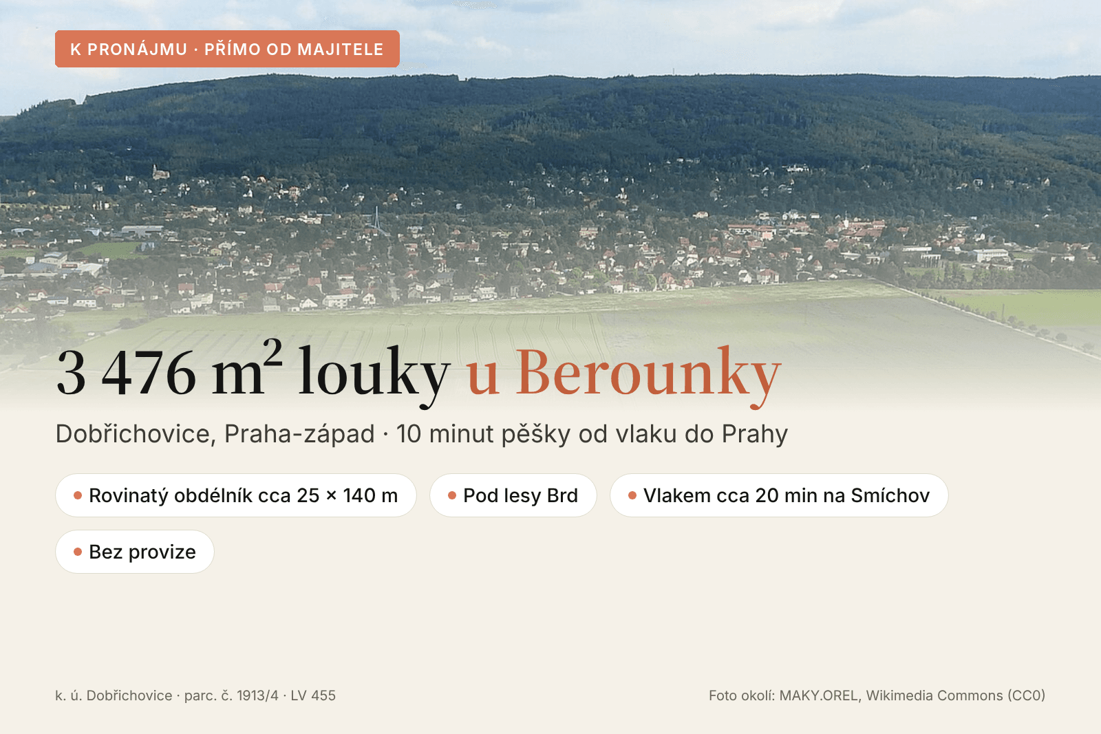 Pronájem pozemku 3.476 m², Dobřichovice, Středočeský kraj Pronájem pozemku 3.476 m², Dobřichovice, Středočeský kraj