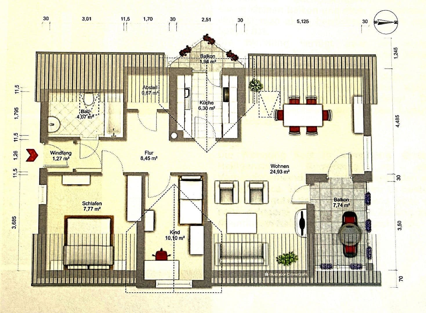 Prodej bytu 3+1 65 m², Römerberg, Porýní-Falc Prodej bytu 3+1 65 m², Römerberg, Porýní-Falc