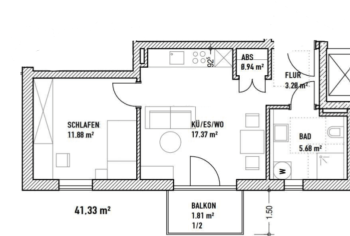 Pronájem bytu 2+1 42 m², Dingolfing, Bavorsko Pronájem bytu 2+1 42 m², Dingolfing, Bavorsko